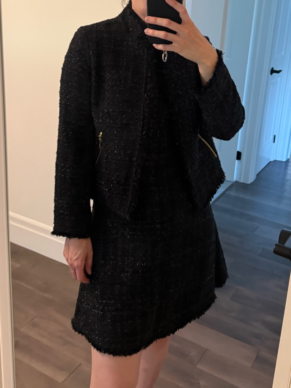 Kate Spade Sleeveless Black Tweed A-Line Dress - Picture 4 of 11